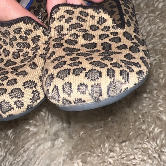 Rothy's Leopard Patterned Slip-Ons with Blue and Pink Accents - Picture 10 of 13
